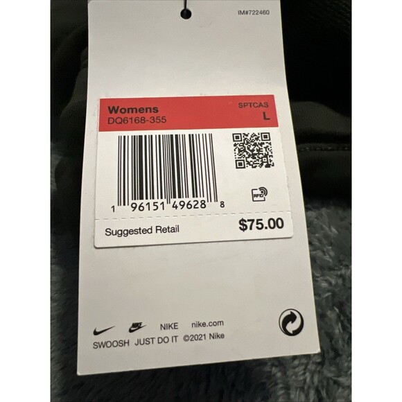 LARGE Nike Pants Womens Fleece Modern High Waisted Open Hem DQ6168-355 - Picture 2 of 10